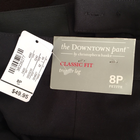 Christopher & Banks Black Workwear Classic Fit Downtown Trouser 8 Petite Pant - Picture 3 of 7